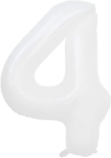 Picture of FOIL BALLOON NUMBER 4 WHITE 40 INCH
